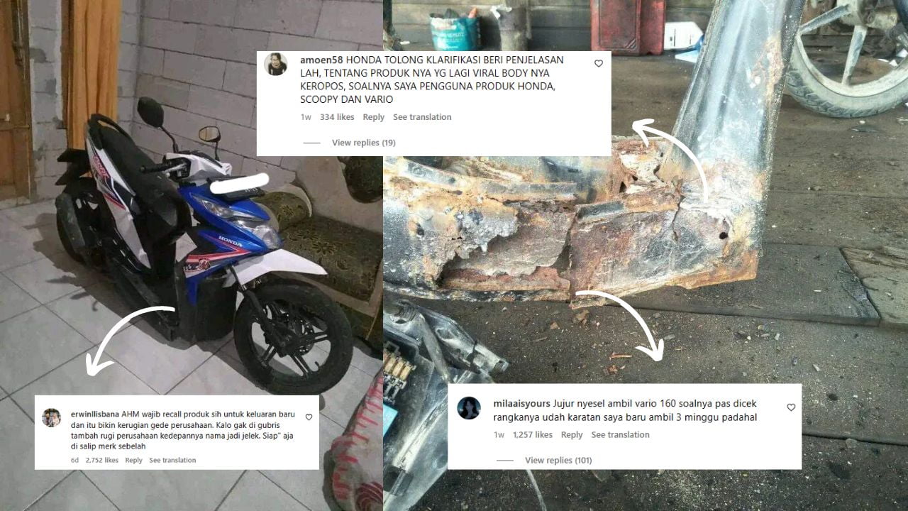 Rangka Esaf Karatan dan Mudah Patah Honda Motor Bungkam di Instagram