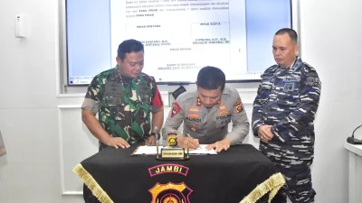Polda Jambi Jalin Kerjasama dengan Korem 042 Gapu dan Pangkalan TNI AL Palembang Demi Perkuat Sinergitas