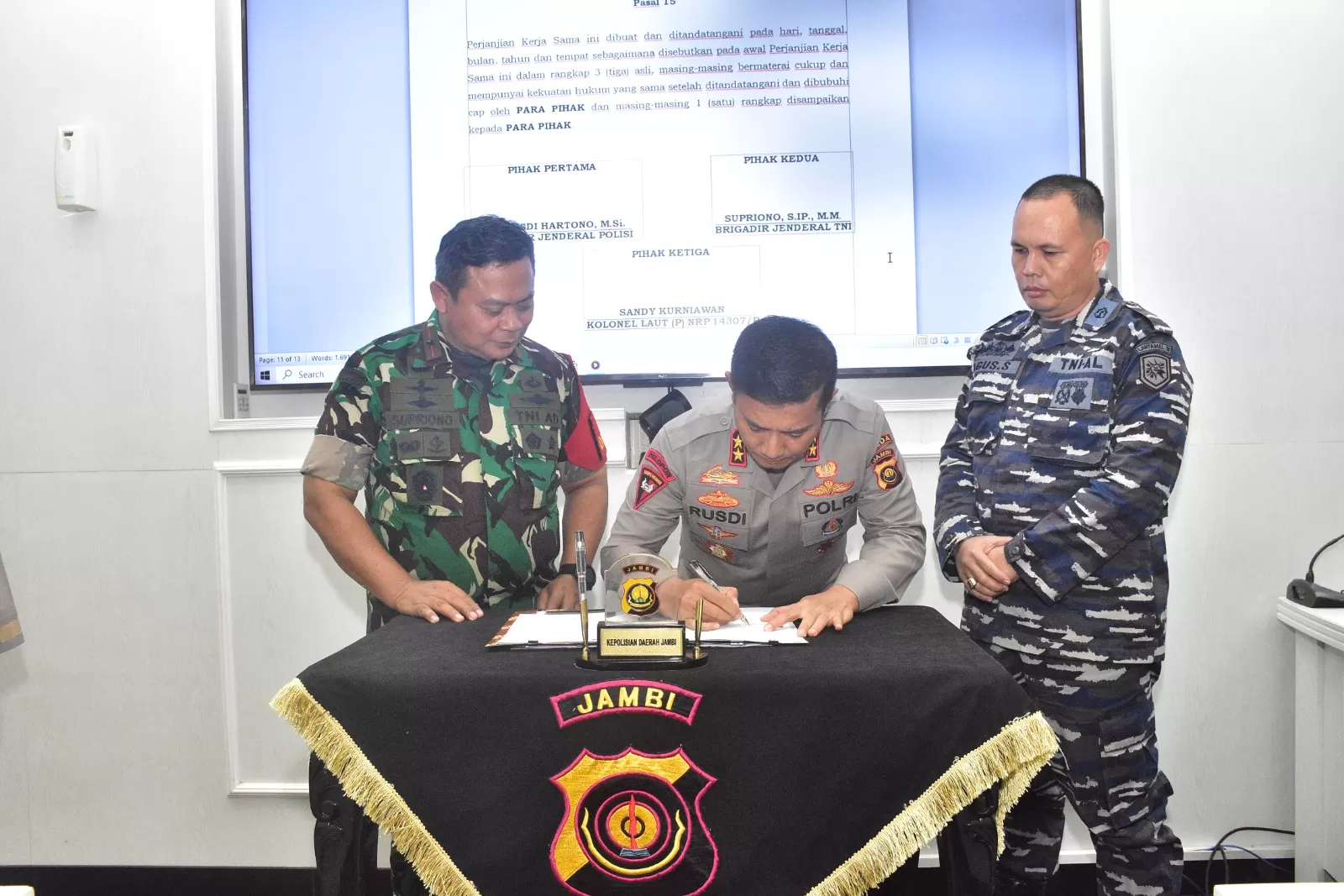 Polda Jambi Jalin Kerjasama dengan Korem 042 Gapu dan Pangkalan TNI AL Palembang Demi Perkuat Sinergitas