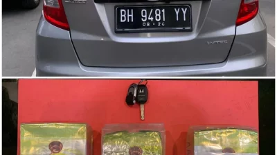 Polisi Amankan 3 Kg Sabu di Dalam Mobil Honda Jazz yang Terparkir di Pinggir Jalan