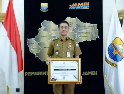 Penghargaan Peringkat I Dari Dirjen Perbendaharaan Provinsi Jambi Berhasil di Raih Pemkab Muarojambi